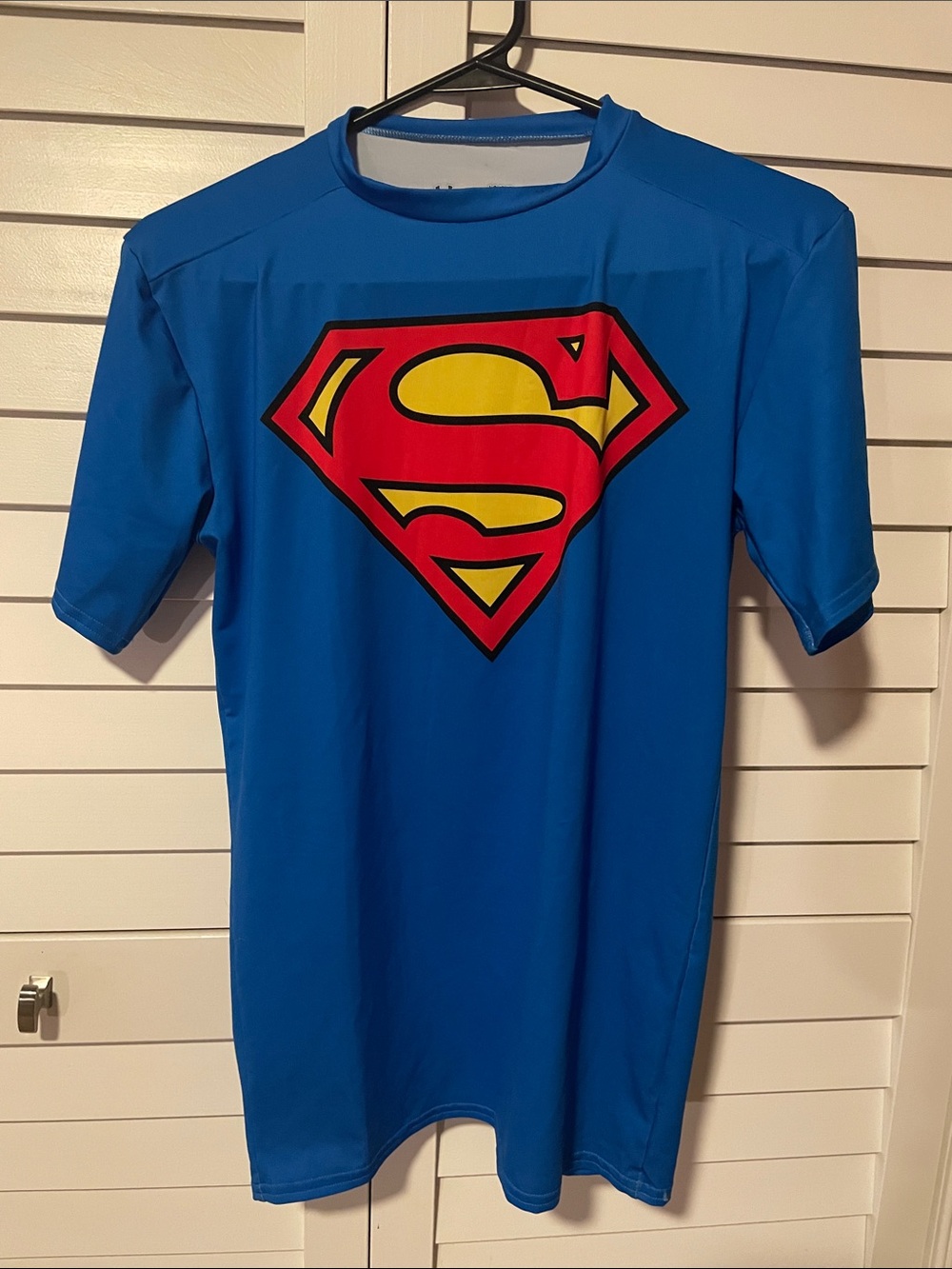 Under Armour Heat Gear Superman Compression Tee Top Shirt Youth Large
